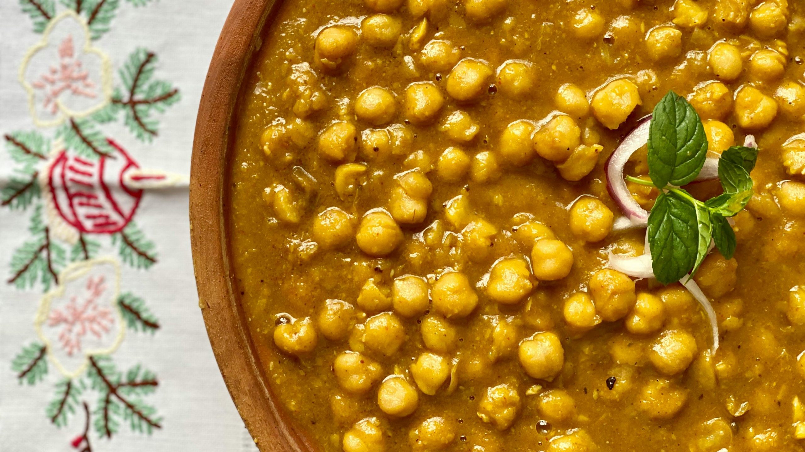 Close-up of Chana Masala